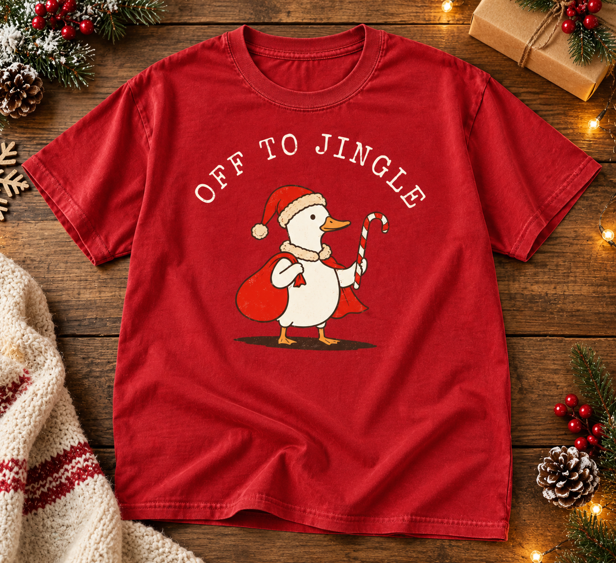 Funny Christmas Duck Sweatshirt, Vintage Santa Goose Crewneck, Cute Holiday Gift