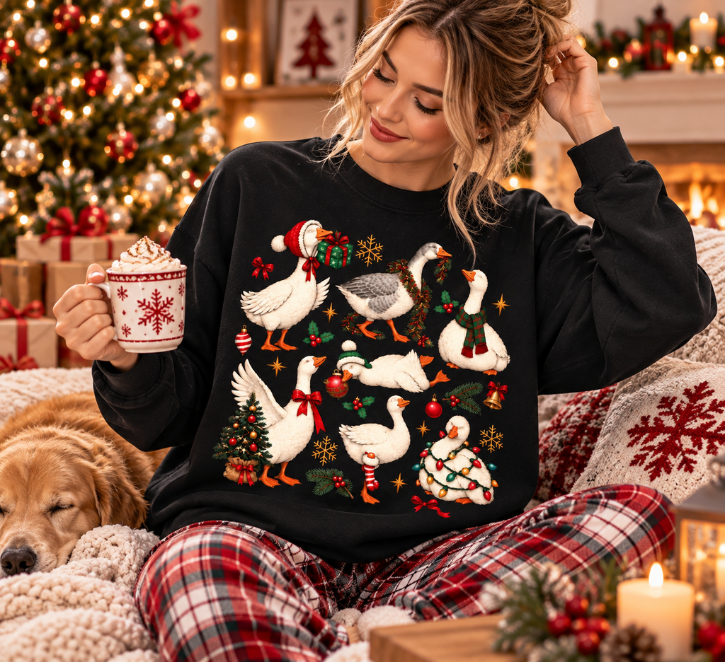 Funny Christmas Goose Shirt – Festive Goose Sweatshirt & Hoodie