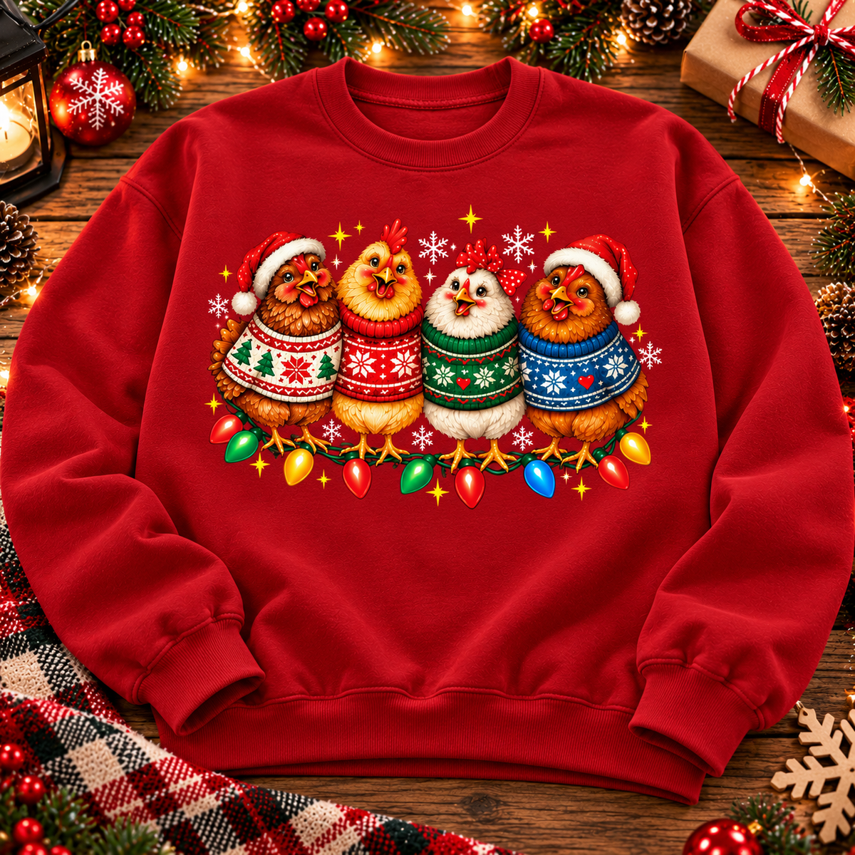 Funny Christmas Chicken Shirt, Cute Holiday Chicken Tee, Farm Animal Gift
