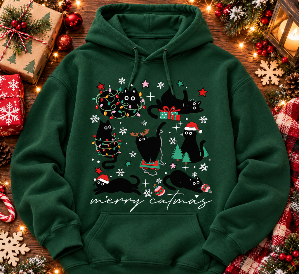 Merry Catmas Shirt, Sweatshirt & Hoodie – Funny Christmas Cats