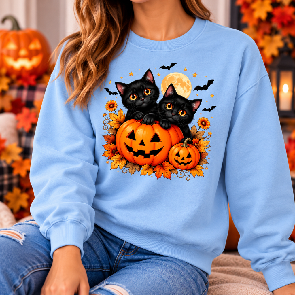 Black Cat Halloween Shirt – Pumpkin T-Shirt, Sweatshirt & Hoodie