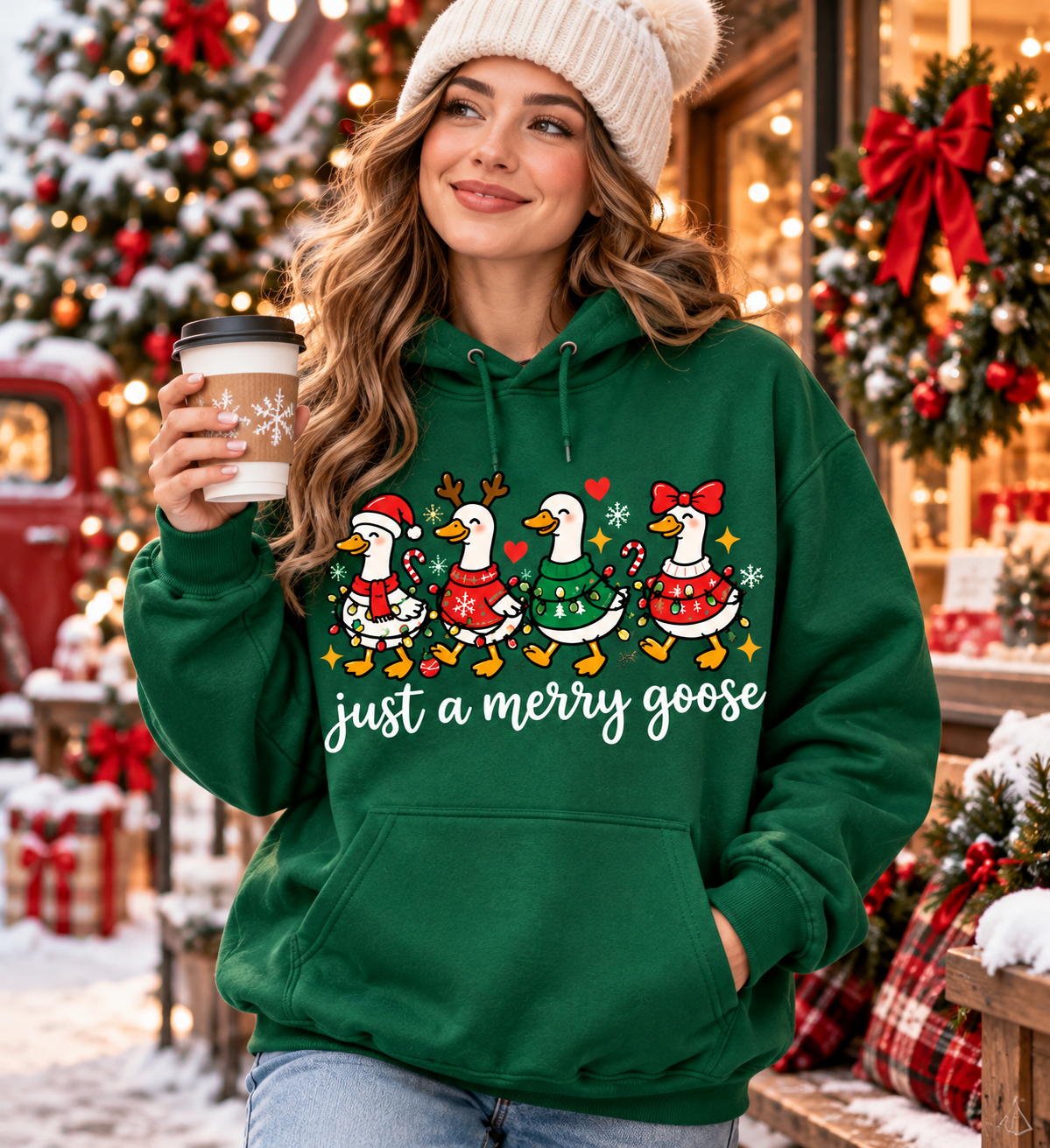Just a Merry Goose Christmas Shirt, Sweatshirt & Hoodie