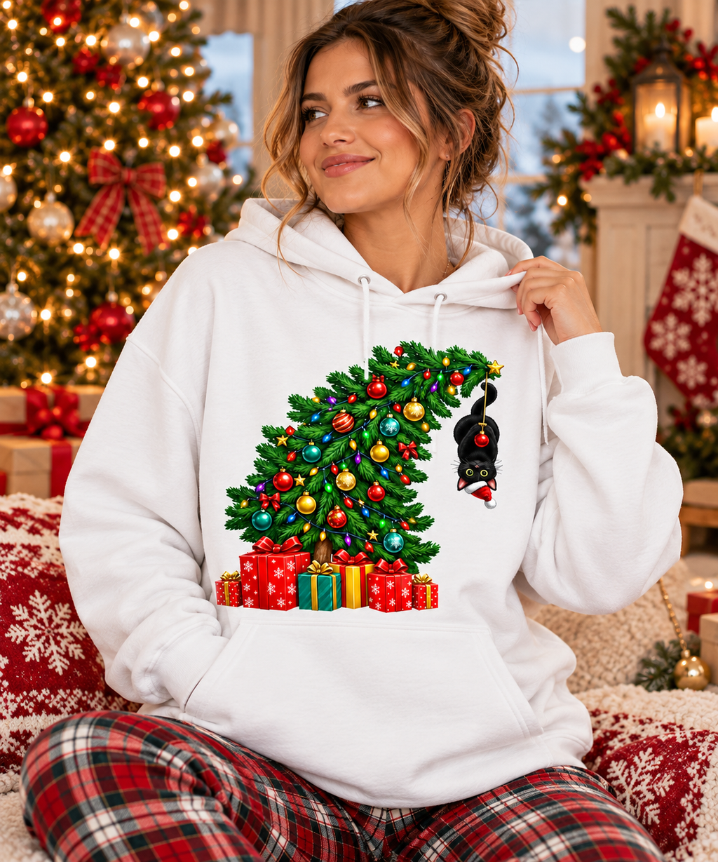 Funny Christmas Cat Shirt, Sweatshirt & Hoodie