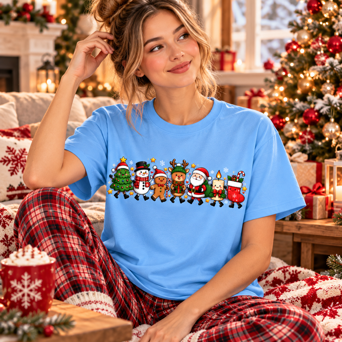 Cute Christmas Shirt, Kawaii Holiday Character Tee, Christmas Gift