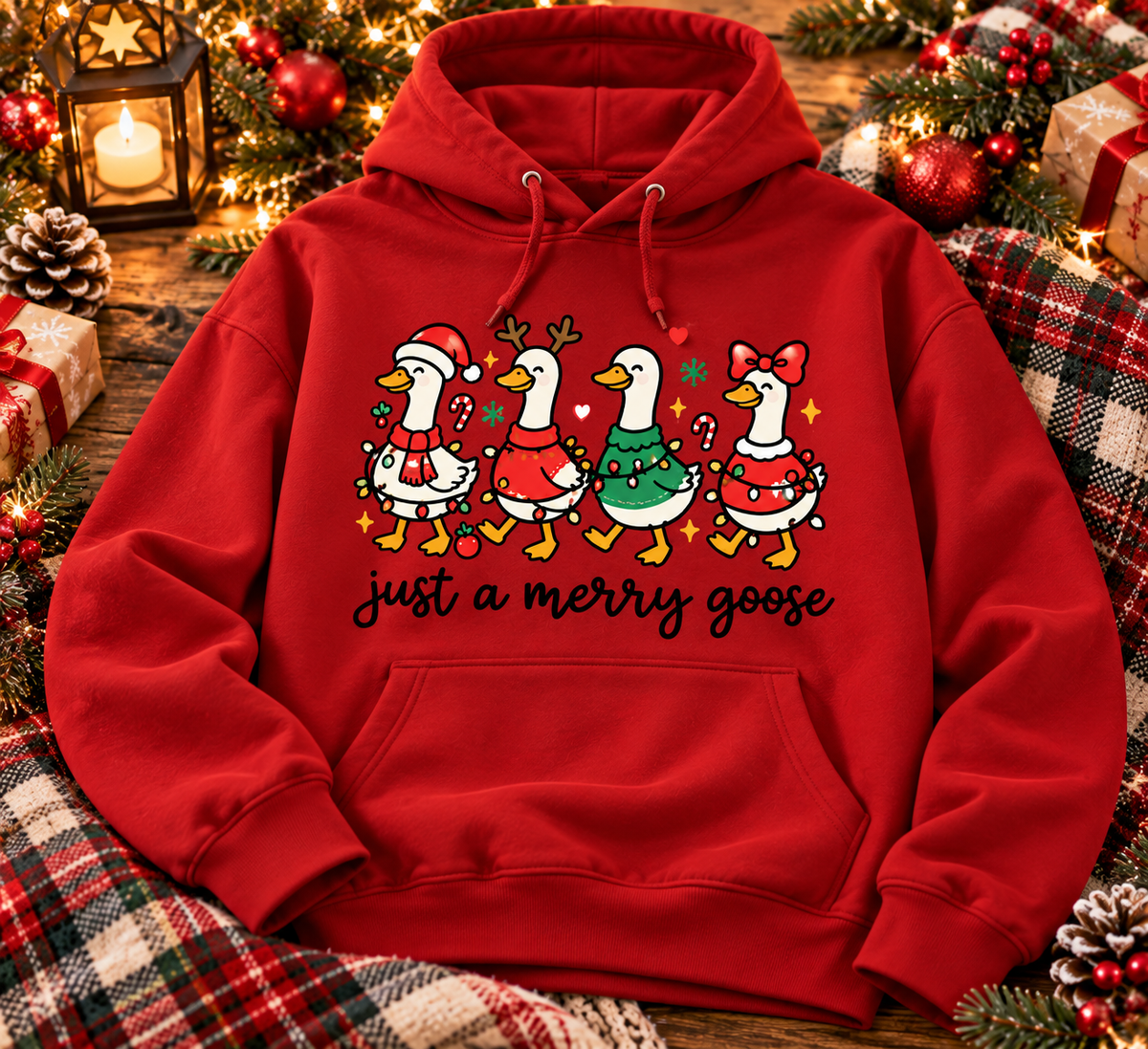Just a Merry Goose Christmas Shirt, Sweatshirt & Hoodie