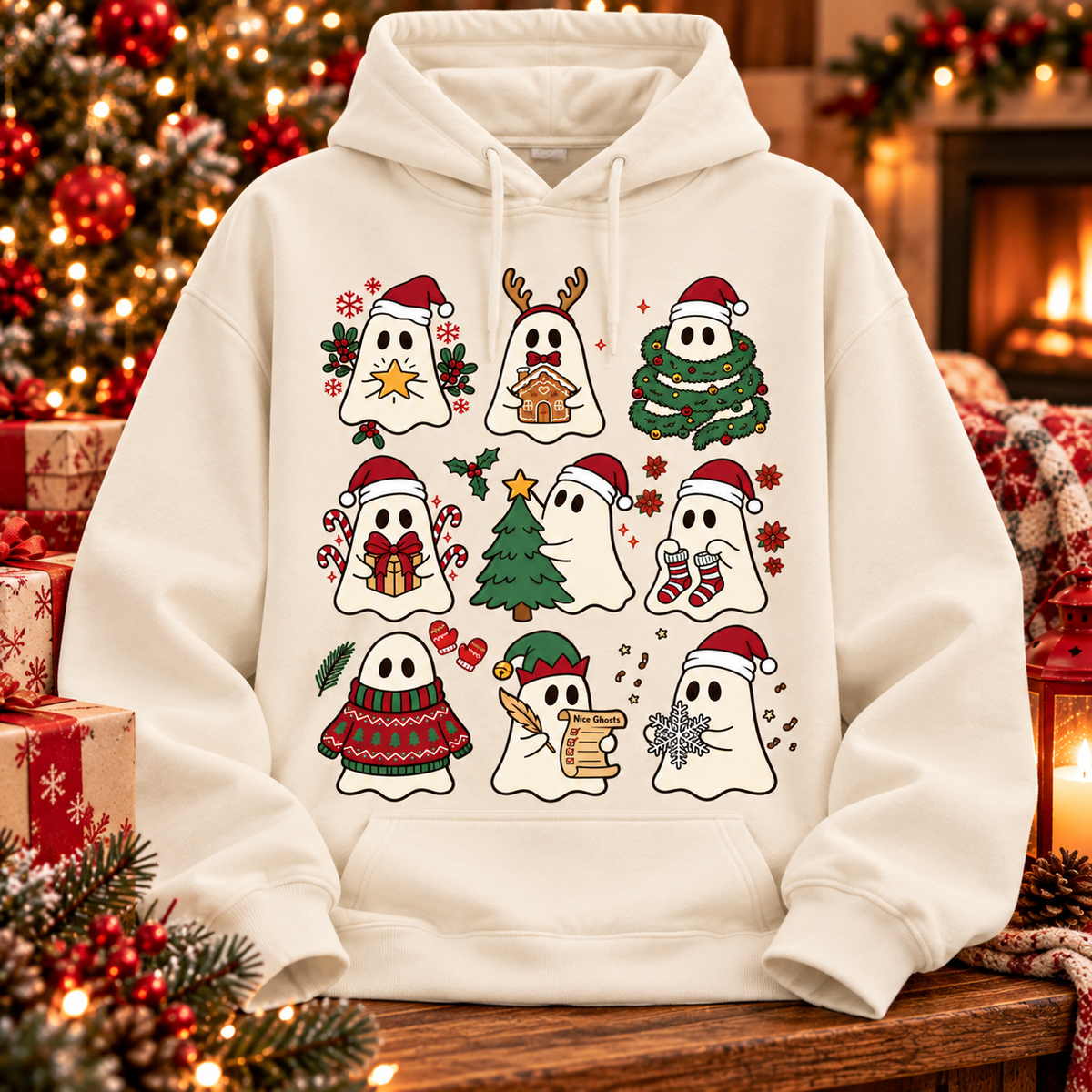 Christmas Ghost Shirt, Sweatshirt & Hoodie – Cute Holiday Design
