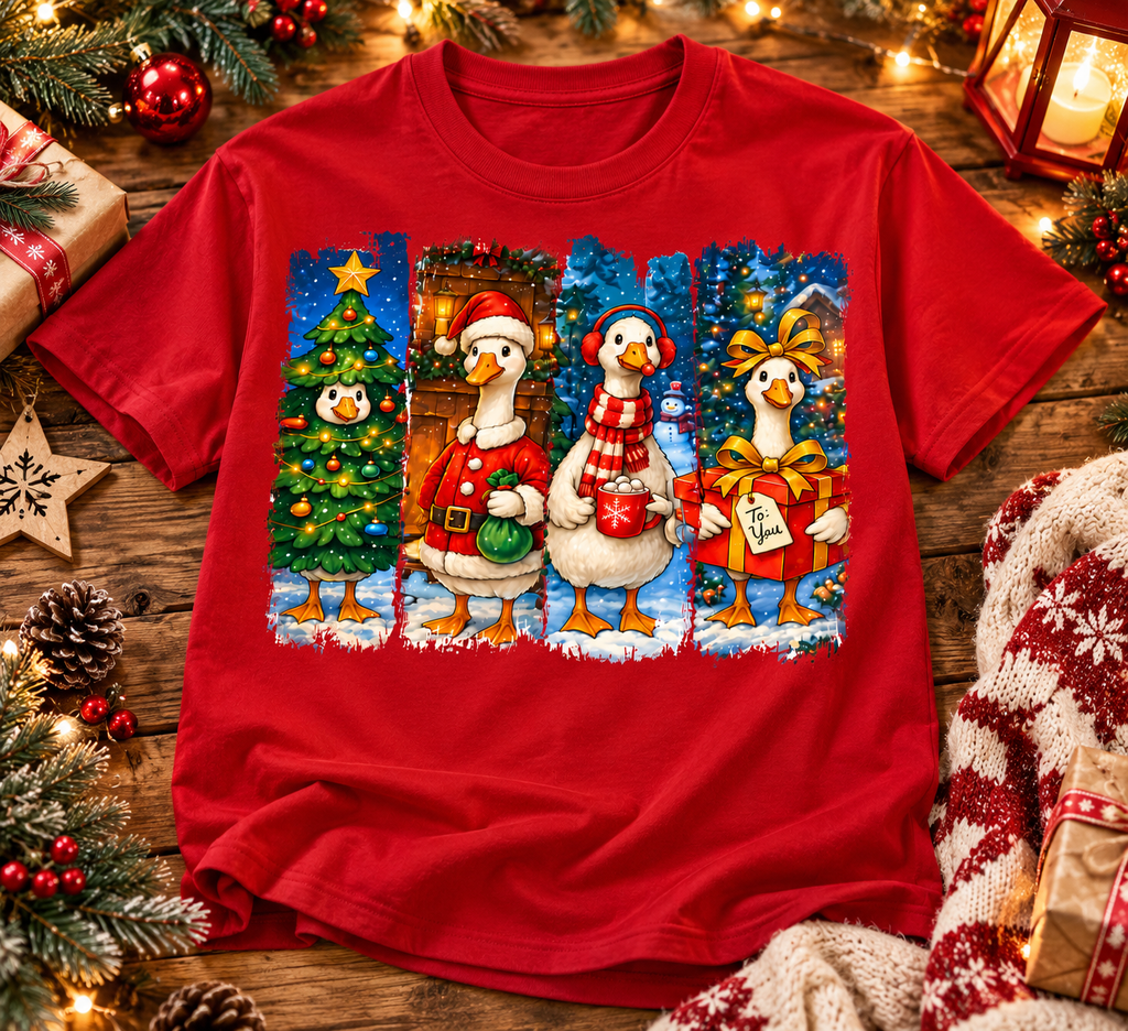 Christmas Goose Shirt, Funny Christmas Duck Tee, Cute Holiday Animal Gift