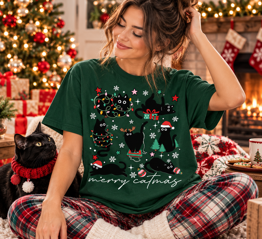 Merry Catmas Shirt, Sweatshirt & Hoodie – Funny Christmas Cats