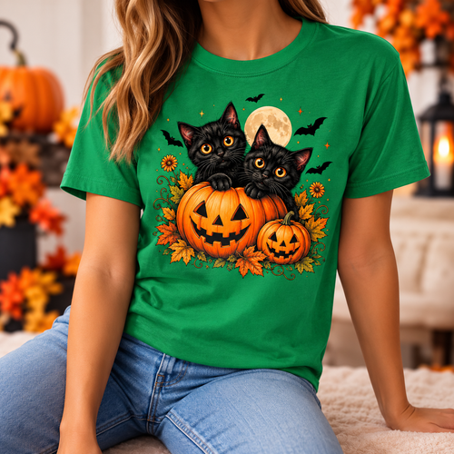 Black Cat Halloween Shirt – Pumpkin T-Shirt, Sweatshirt & Hoodie