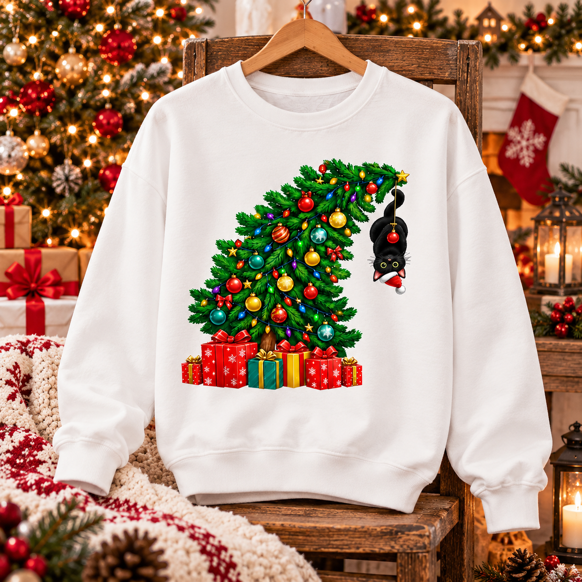 Funny Christmas Cat Shirt, Sweatshirt & Hoodie