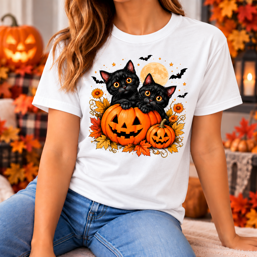 Black Cat Halloween Shirt – Pumpkin T-Shirt, Sweatshirt & Hoodie