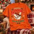 Festive Goose Christmas Shirt, Funny Goose Holiday Graphic Tee