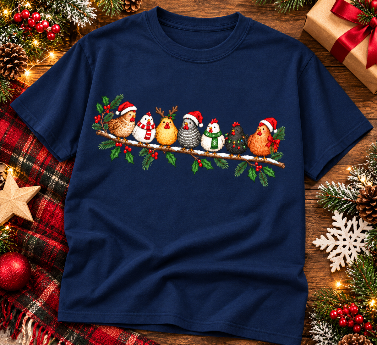 Christmas Chicken Sweatshirt, Funny Holiday Chicken Hoodie, Cute Farmhouse Christmas Shirt, Chicken Lover Gift