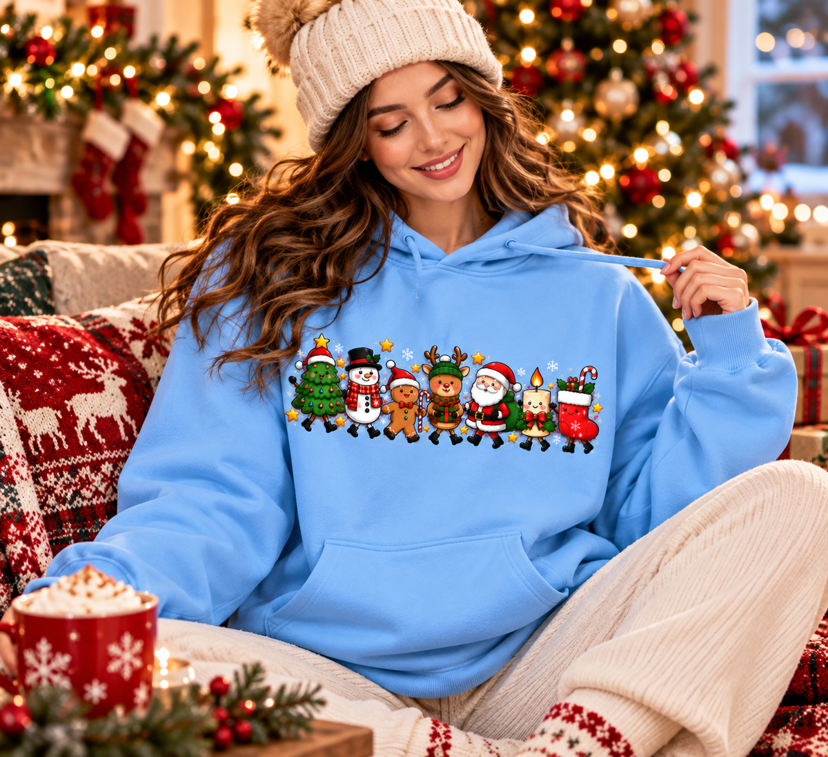 Cute Christmas Shirt, Kawaii Holiday Character Tee, Christmas Gift