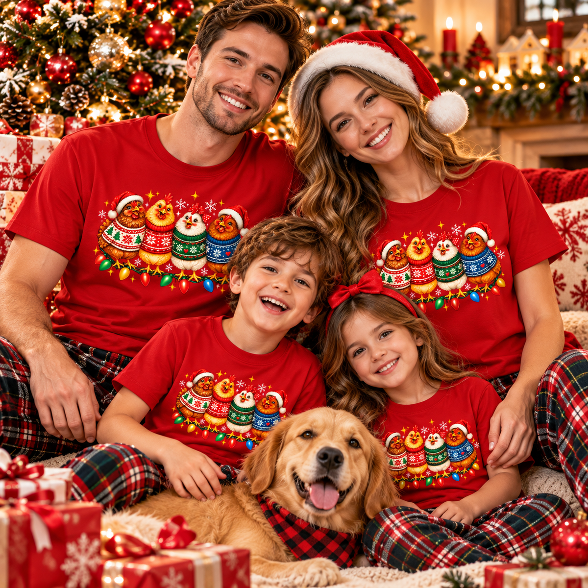 Funny Christmas Chicken Shirt, Cute Holiday Chicken Tee, Farm Animal Gift