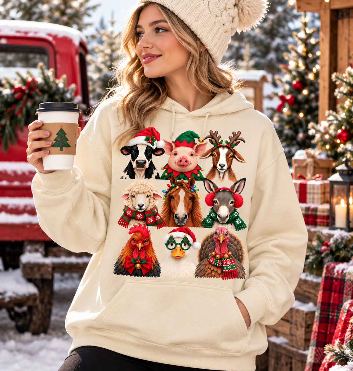 Funny Christmas Animal Shirt, Farm Animal Holiday Tee, Cute Christmas Gift