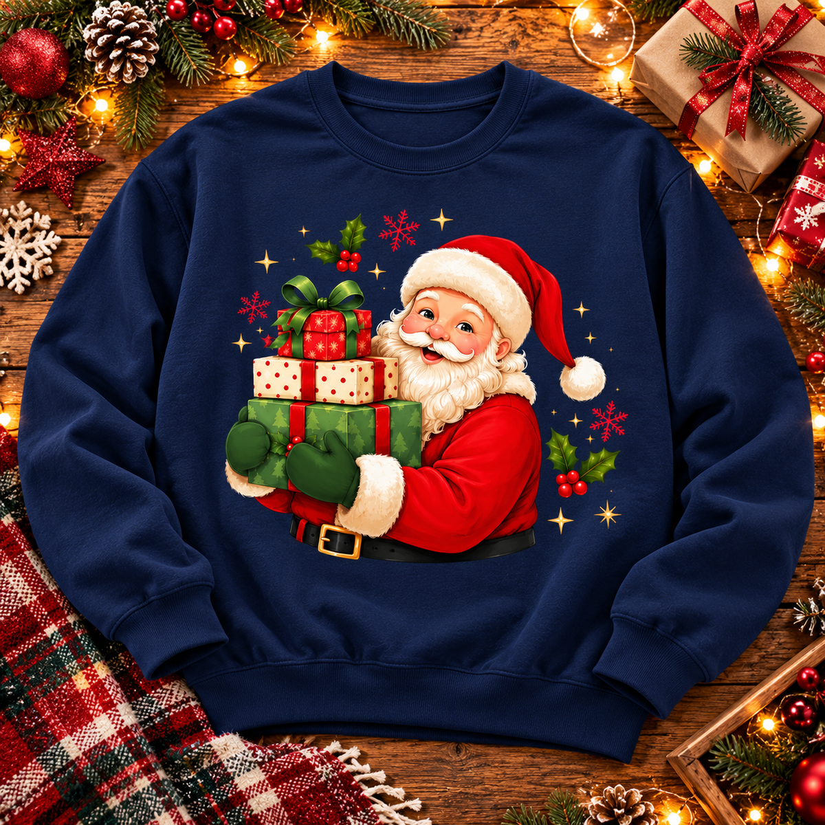 Christmas Santa Sweatshirt, Santa Claus Hoodie, Vintage Christmas Shirt, Holiday Gift for Family