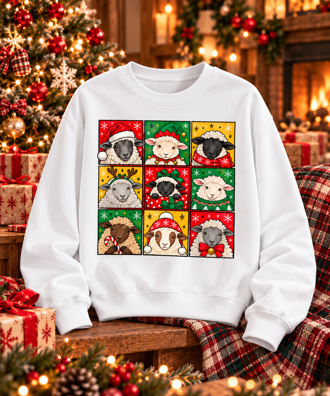 Christmas Sheep Shirt, Funny Sheep Holiday Tee, Cute Farm Animal Christmas Gift