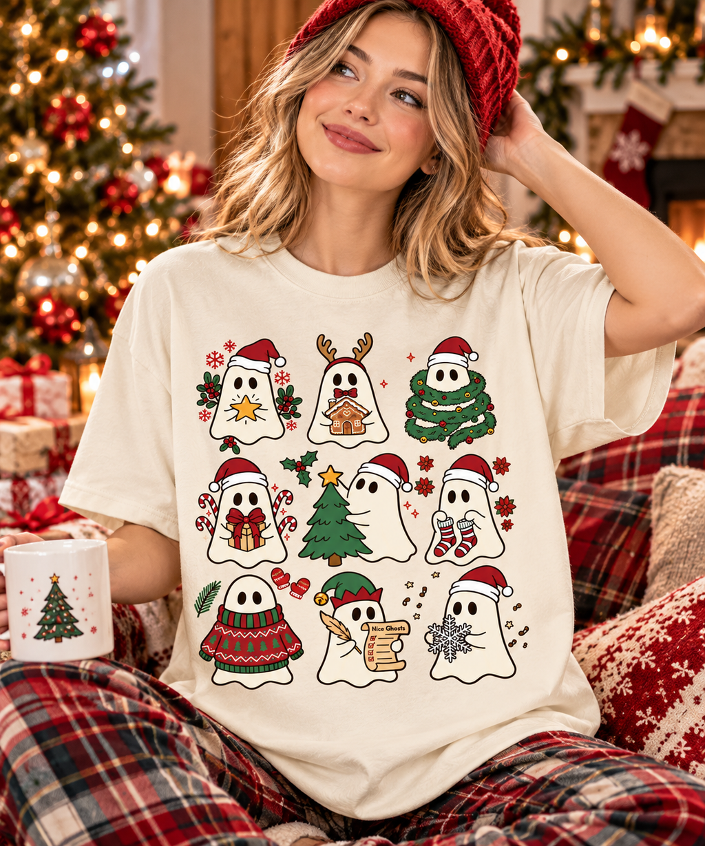 Christmas Ghost Shirt, Sweatshirt & Hoodie – Cute Holiday Design