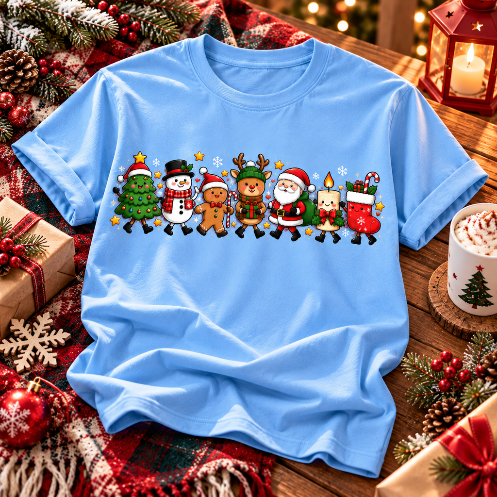 Cute Christmas Shirt, Kawaii Holiday Character Tee, Christmas Gift