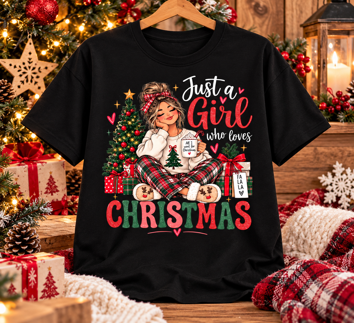 Christmas Shirt, Just a Girl Who Loves Christmas Tee, Sweatshirt & Hoodie