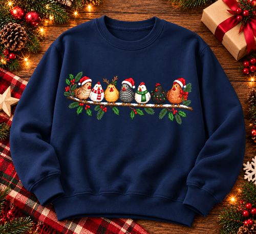 Christmas Chicken Sweatshirt, Funny Holiday Chicken Hoodie, Cute Farmhouse Christmas Shirt, Chicken Lover Gift