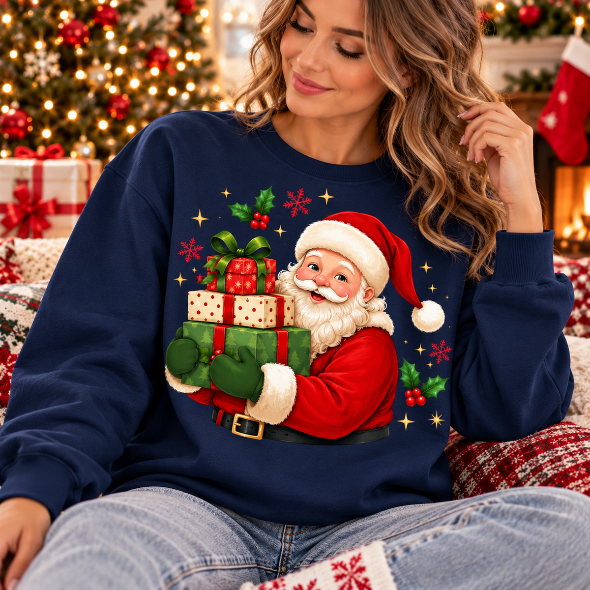 Christmas Santa Sweatshirt, Santa Claus Hoodie, Vintage Christmas Shirt, Holiday Gift for Family