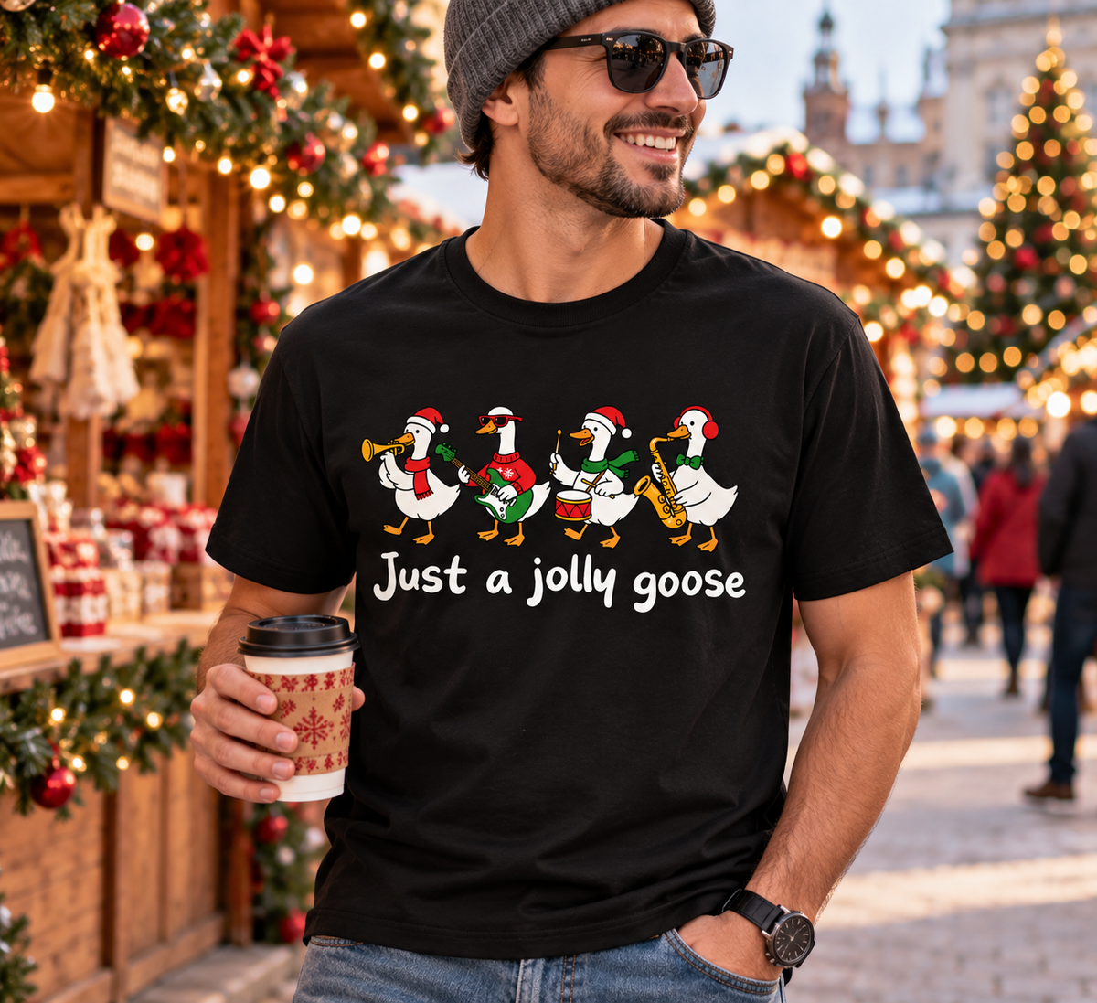 Just a Jolly Goose Hoodie – Funny Christmas Goose Sweatshirt