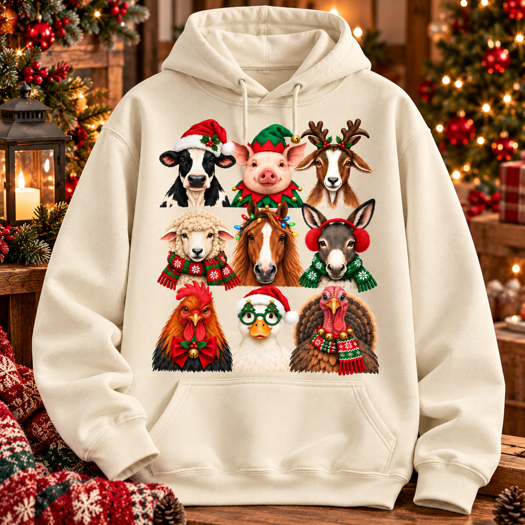 Funny Christmas Animal Shirt, Farm Animal Holiday Tee, Cute Christmas Gift