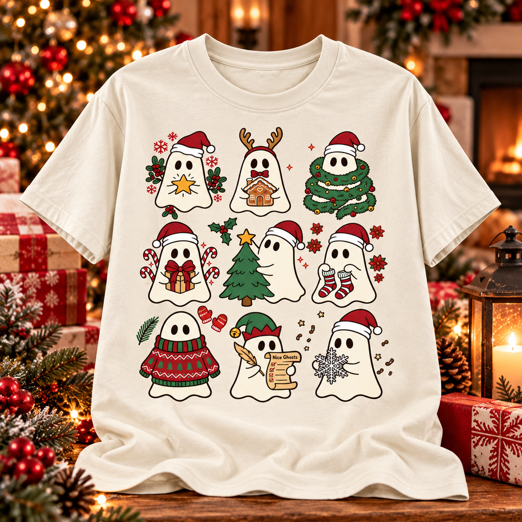 Christmas Ghost Shirt, Sweatshirt & Hoodie – Cute Holiday Design