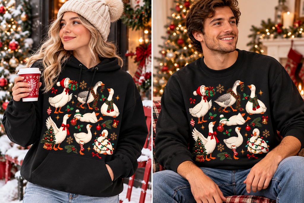 Funny Christmas Goose Shirt – Festive Goose Sweatshirt & Hoodie