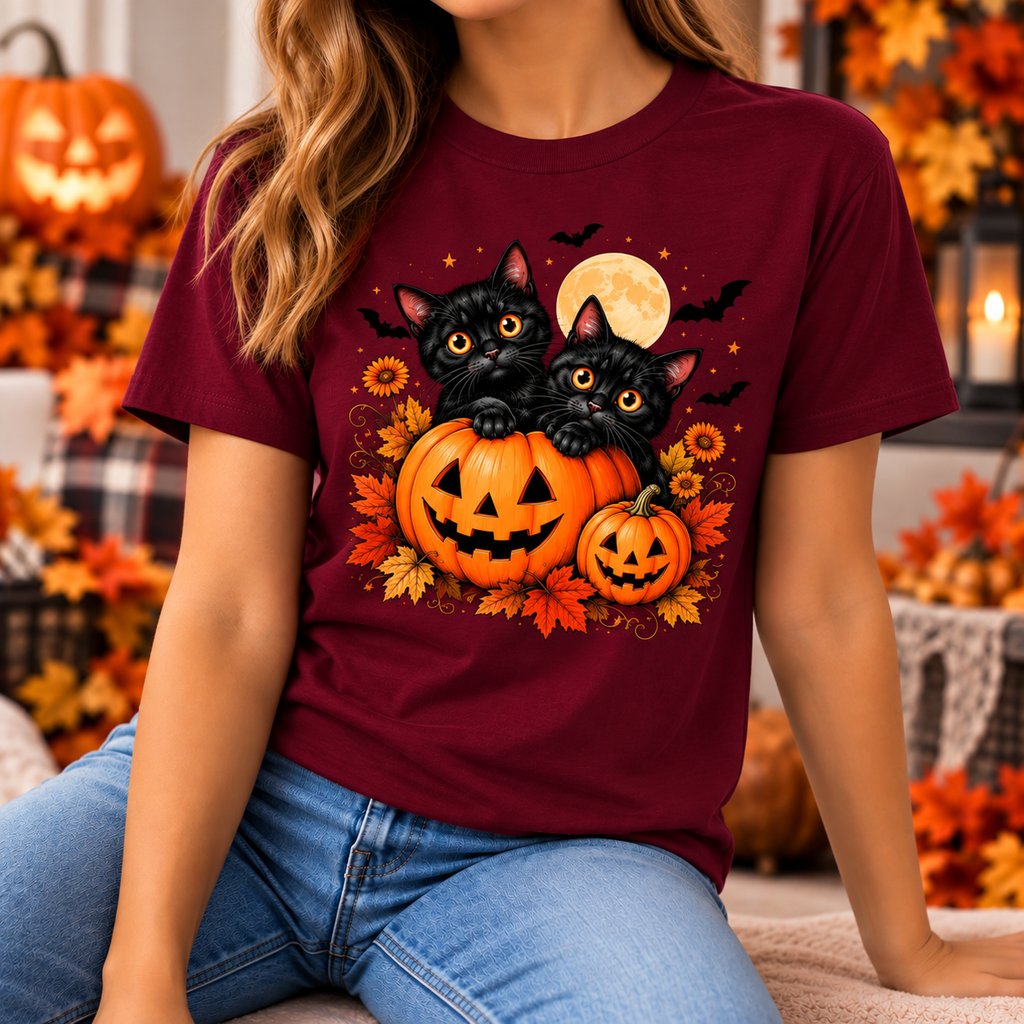 Black Cat Halloween Shirt – Pumpkin T-Shirt, Sweatshirt & Hoodie