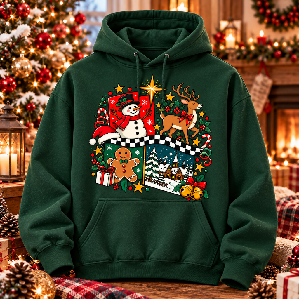 Vintage Christmas Shirt, Snowman Reindeer Holiday Tee, Cute Winter Graphic Gift