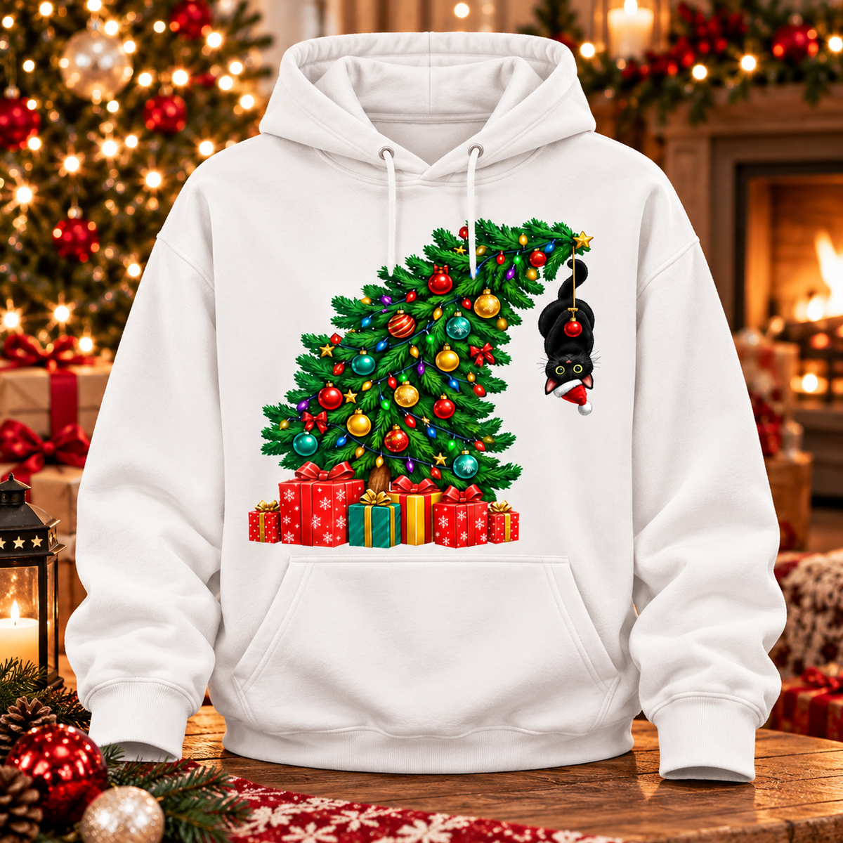 Funny Christmas Cat Shirt, Sweatshirt & Hoodie