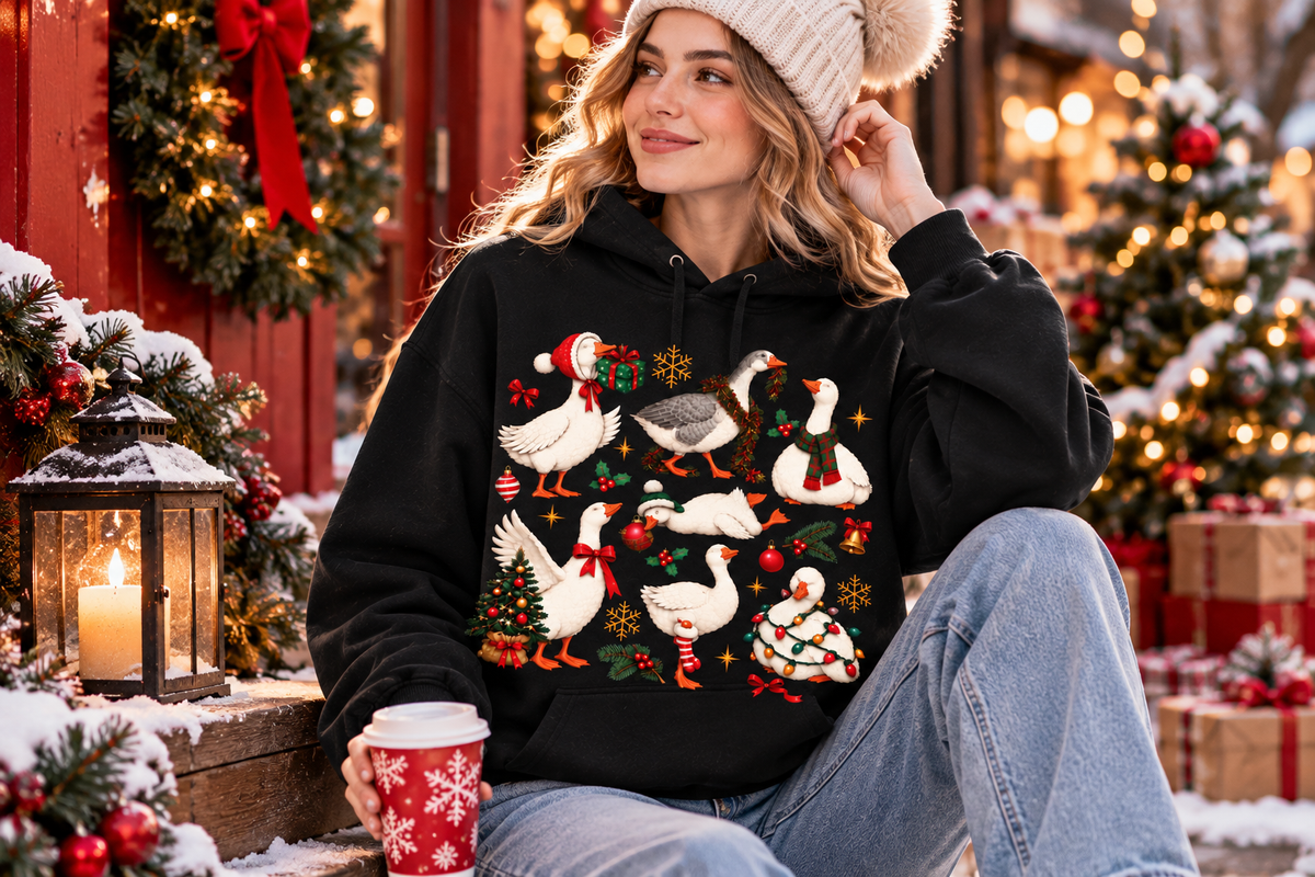 Funny Christmas Goose Shirt – Festive Goose Sweatshirt & Hoodie