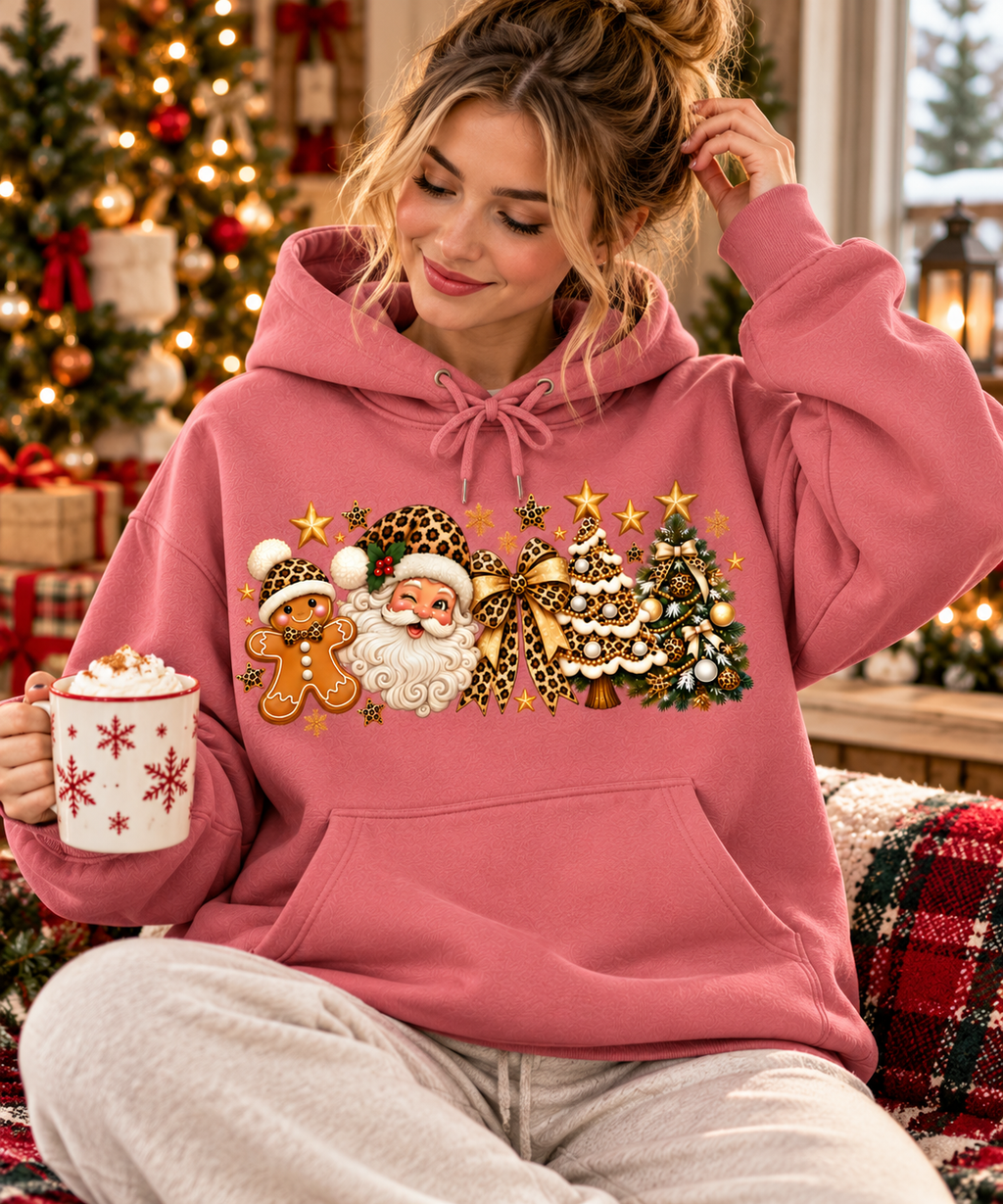 Leopard Print Christmas Shirt, Sweatshirt & Hoodie