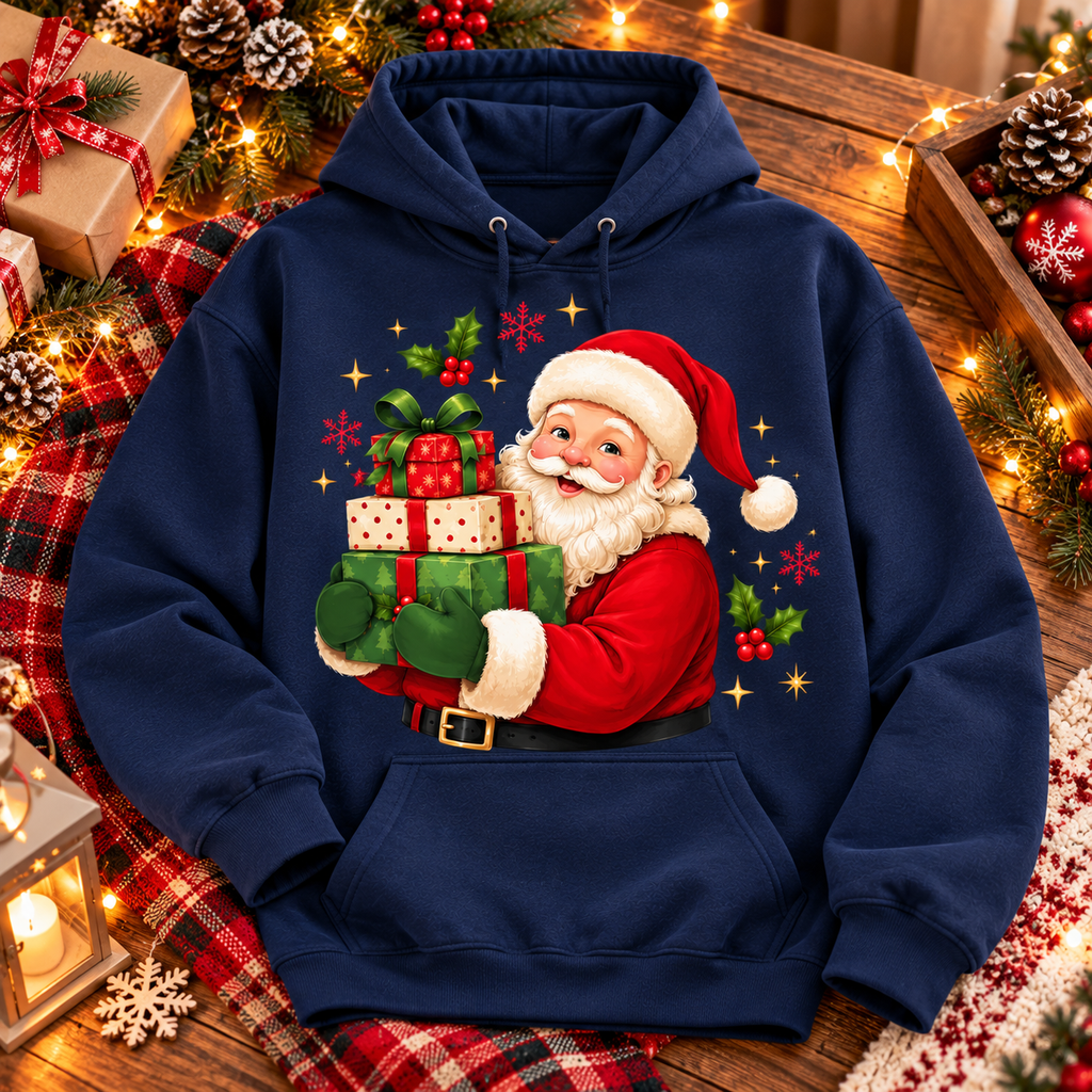 Christmas Santa Sweatshirt, Santa Claus Hoodie, Vintage Christmas Shirt, Holiday Gift for Family