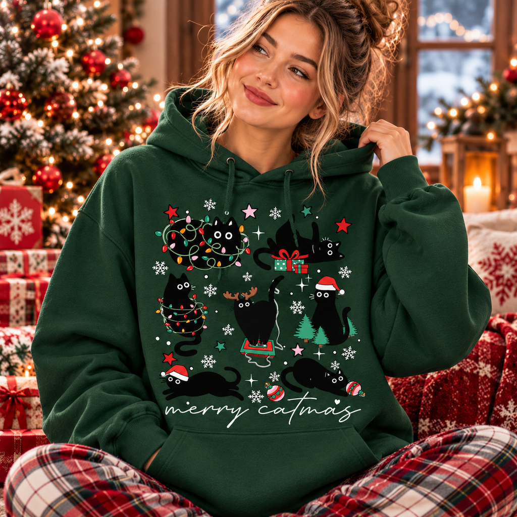 Merry Catmas Shirt, Sweatshirt & Hoodie – Funny Christmas Cats