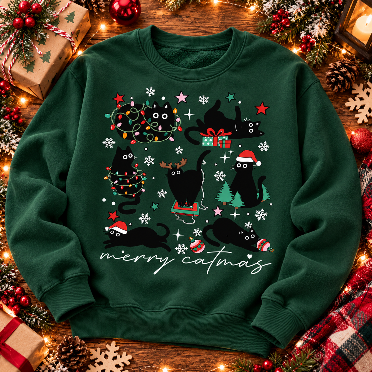 Merry Catmas Shirt, Sweatshirt & Hoodie – Funny Christmas Cats