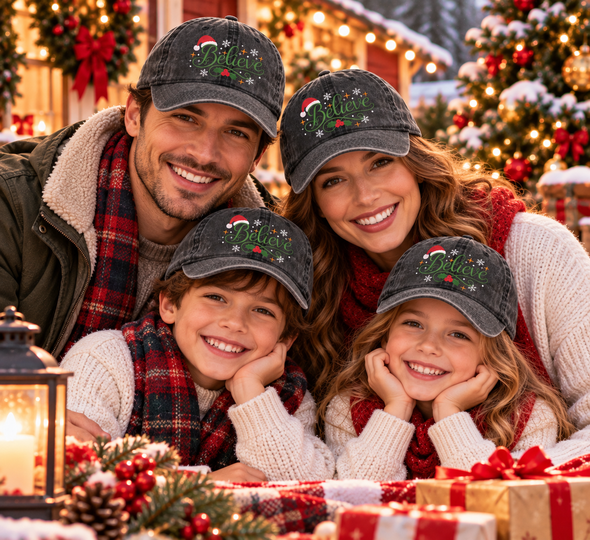 Believe Christmas Hat, Vintage Washed Dad Cap, Santa Holiday Baseball Hat, Festive Winter Accessory, Christmas Gift for Her and Him