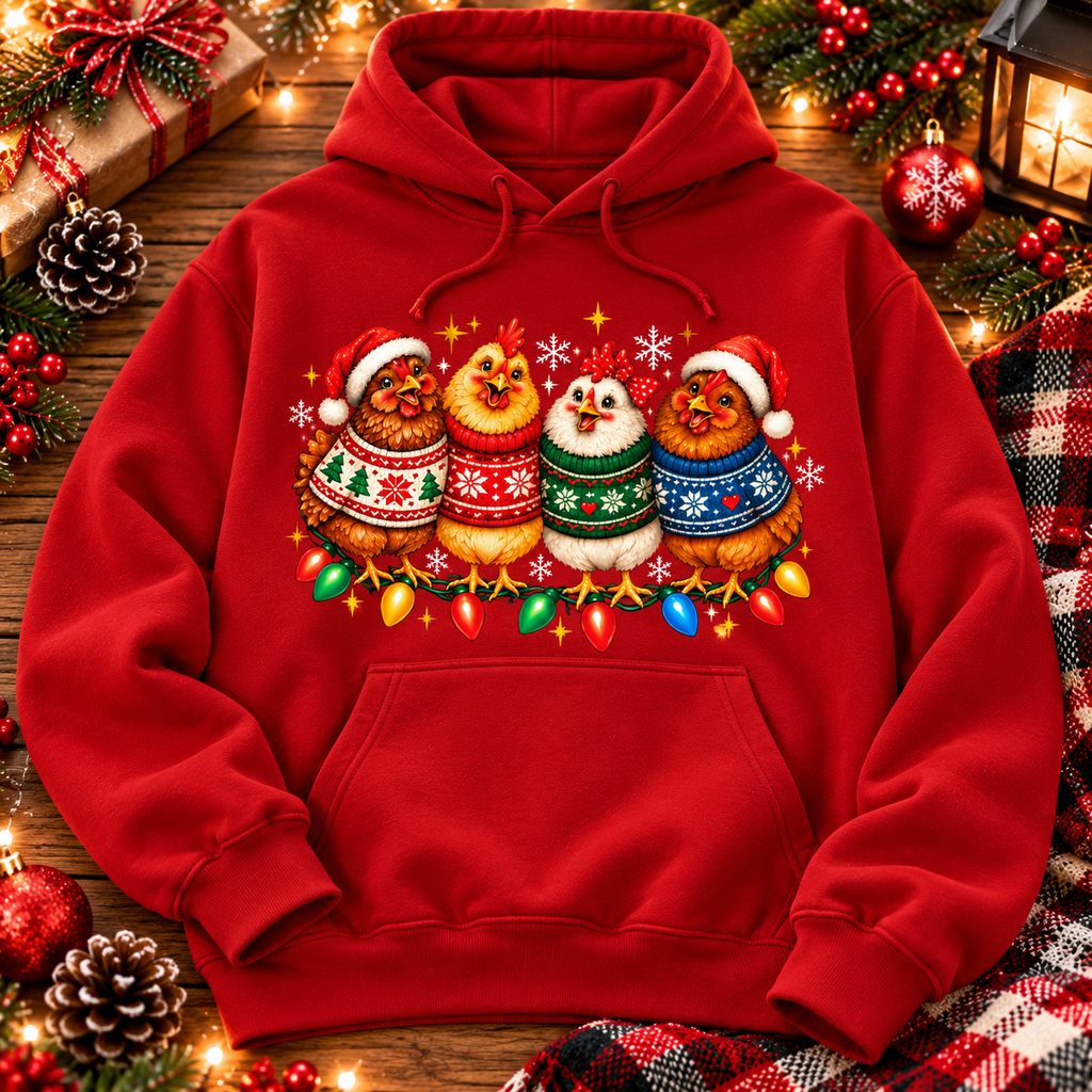 Funny Christmas Chicken Shirt, Cute Holiday Chicken Tee, Farm Animal Gift