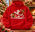 Funny Christmas Shirt, Santa Chasing Dog Tee, Cute Holiday Gift