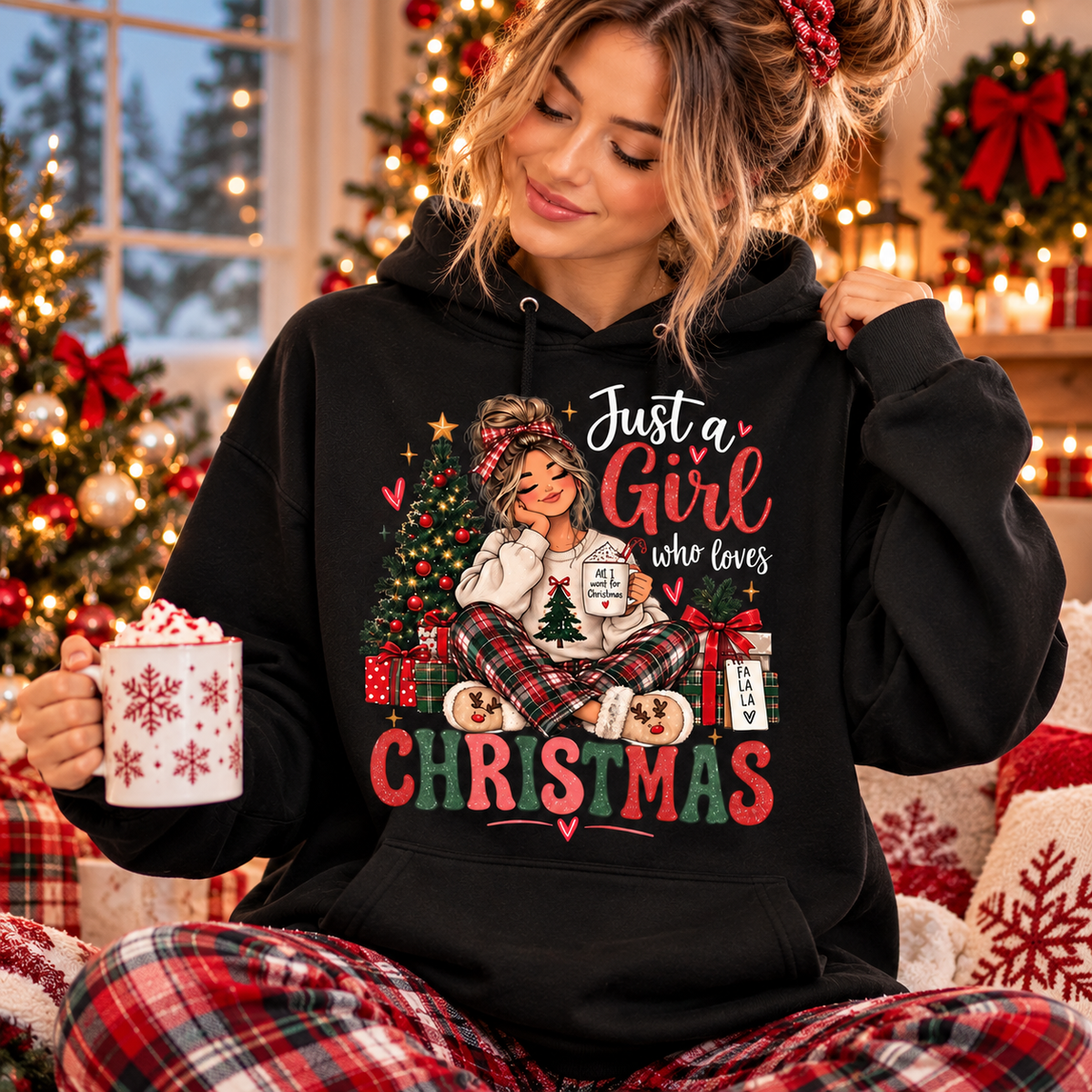 Christmas Shirt, Just a Girl Who Loves Christmas Tee, Sweatshirt & Hoodie