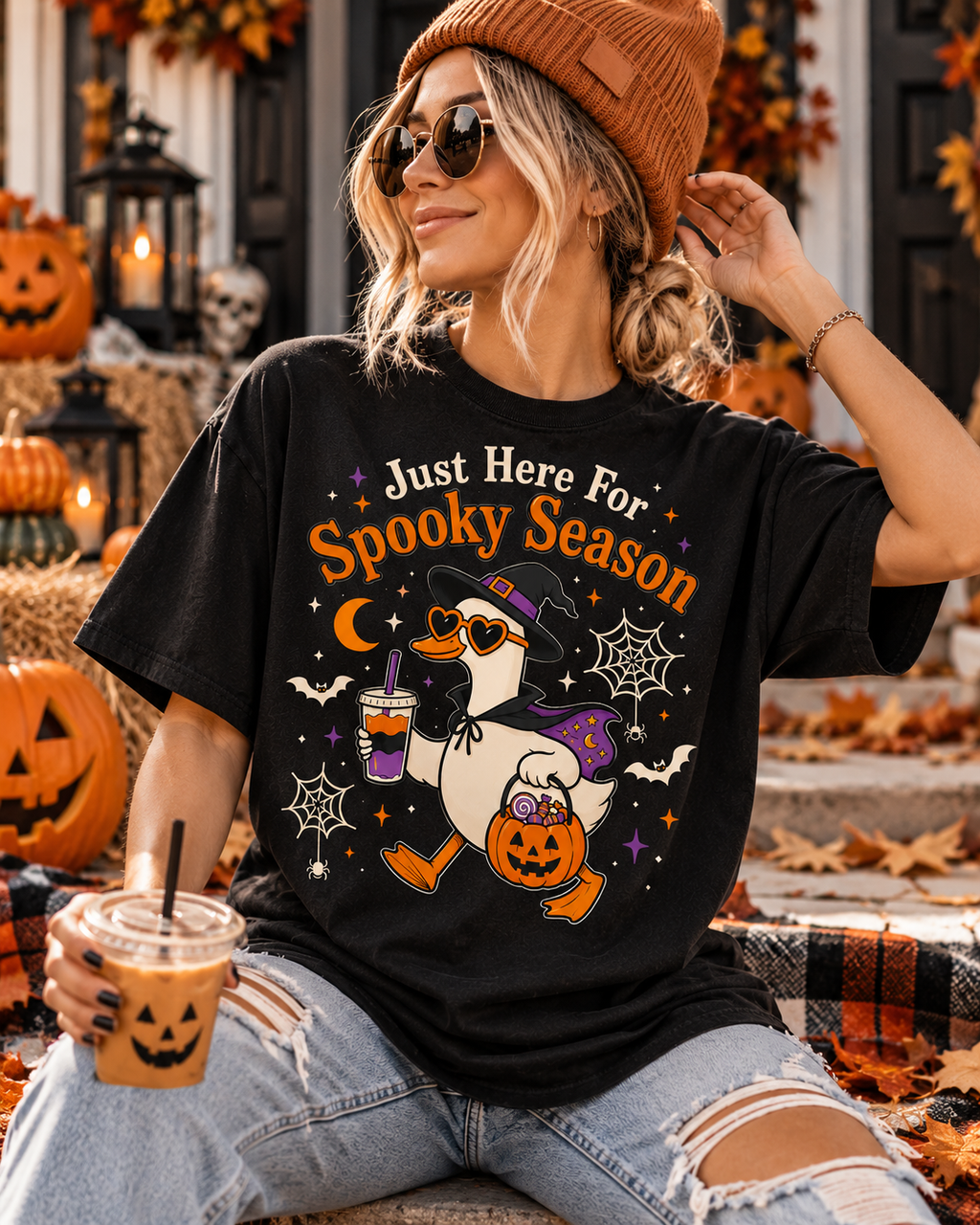 Halloween Spooky Season Shirt, Witch Duck T-Shirt, Sweatshirt, Hoodie