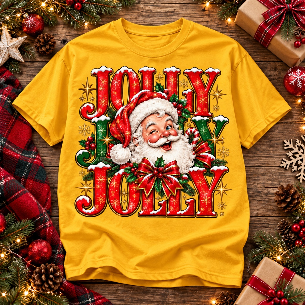 Jolly Jolly Santa Shirt, Vintage Christmas Sweatshirt, Funny Holiday Hoodie, Festive Santa Gift