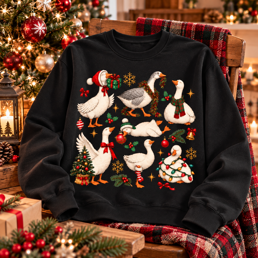 Funny Christmas Goose Shirt – Festive Goose Sweatshirt & Hoodie
