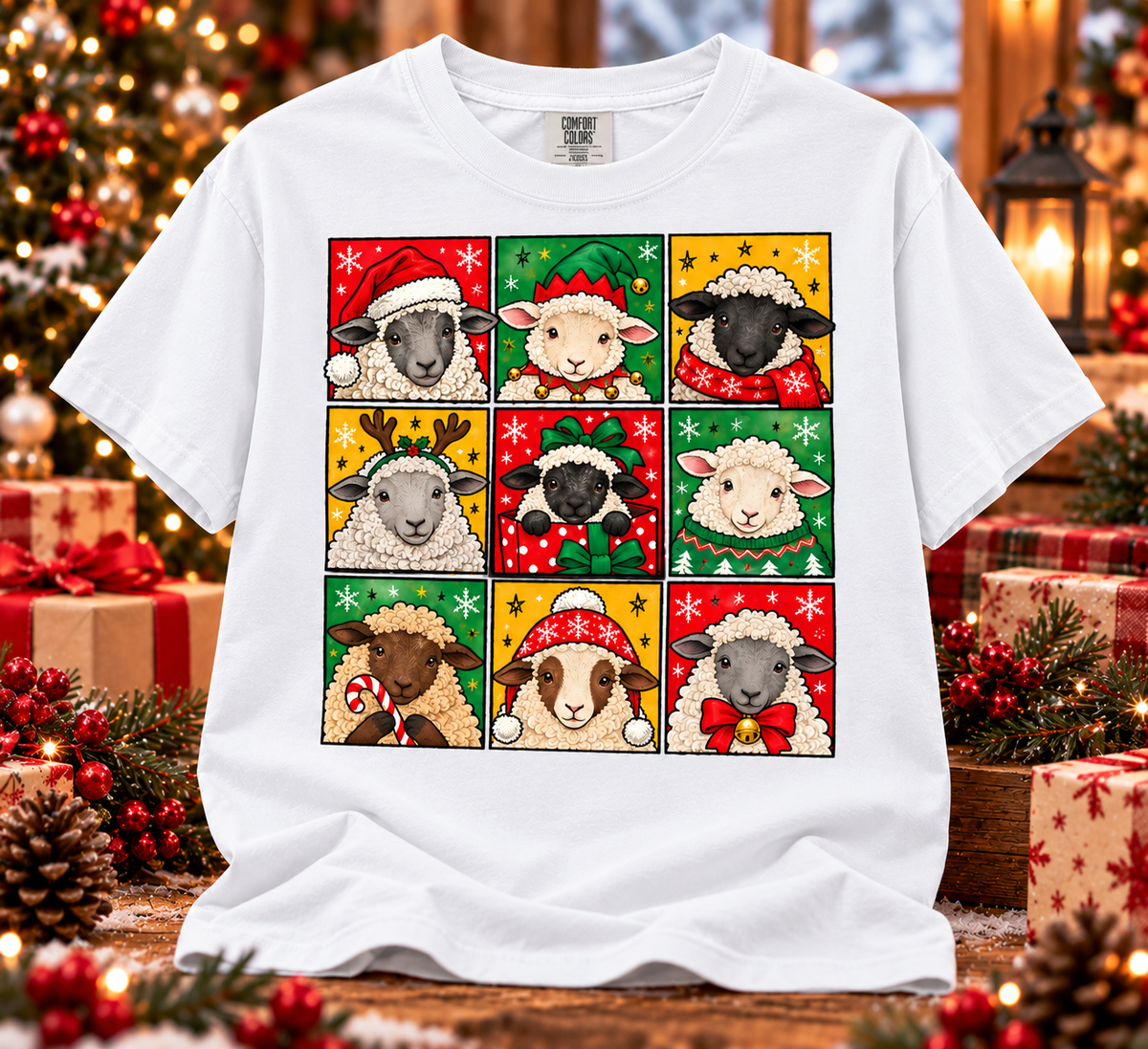 Christmas Sheep Shirt, Funny Sheep Holiday Tee, Cute Farm Animal Christmas Gift
