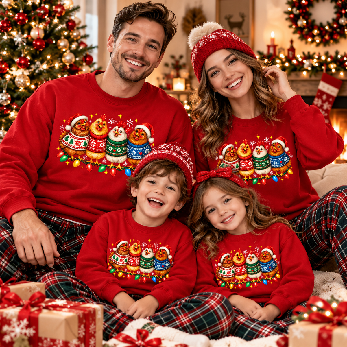 Funny Christmas Chicken Shirt, Cute Holiday Chicken Tee, Farm Animal Gift