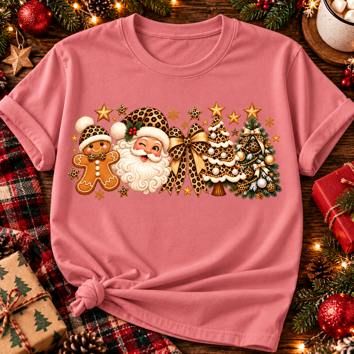 Leopard Print Christmas Shirt, Sweatshirt & Hoodie