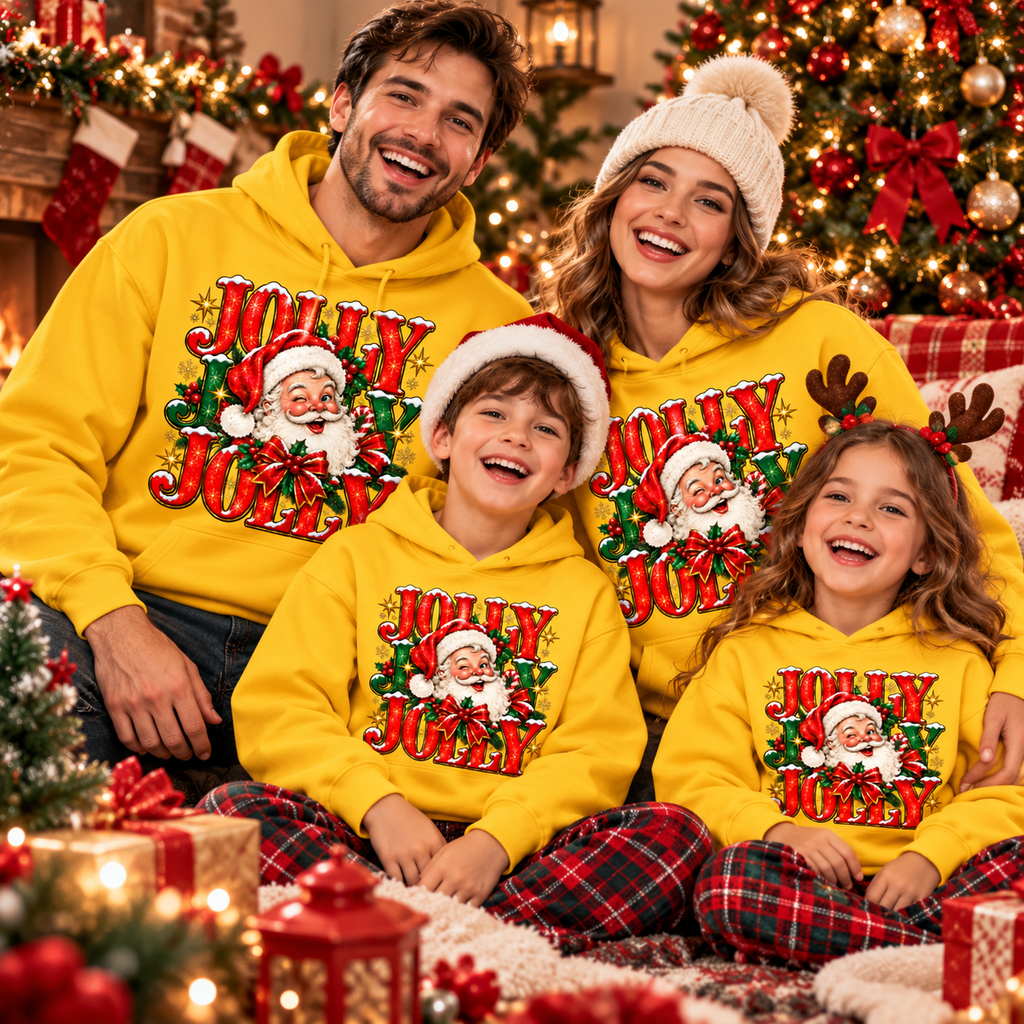 Jolly Jolly Santa Shirt, Vintage Christmas Sweatshirt, Funny Holiday Hoodie, Festive Santa Gift